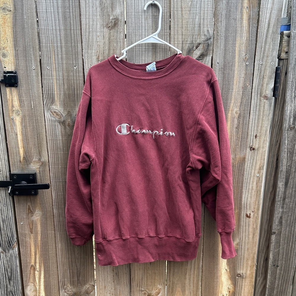 Vintage Champion Reverse Weave Burgundy Crewneck Sweatshirt Large